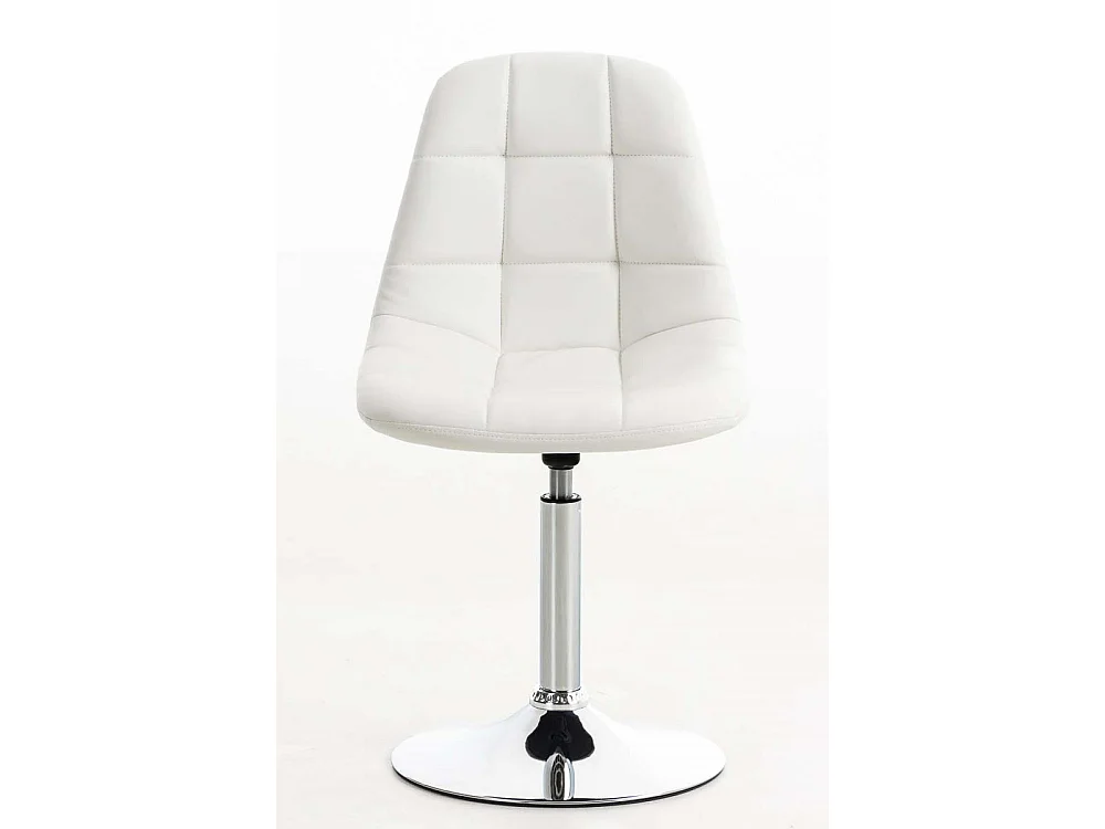 Chaise de bureau - Similicuir & Métal chromé - Blanc - Emil