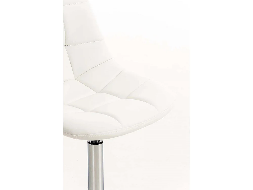 Chaise de bureau - Similicuir & Métal chromé - Blanc - Emil