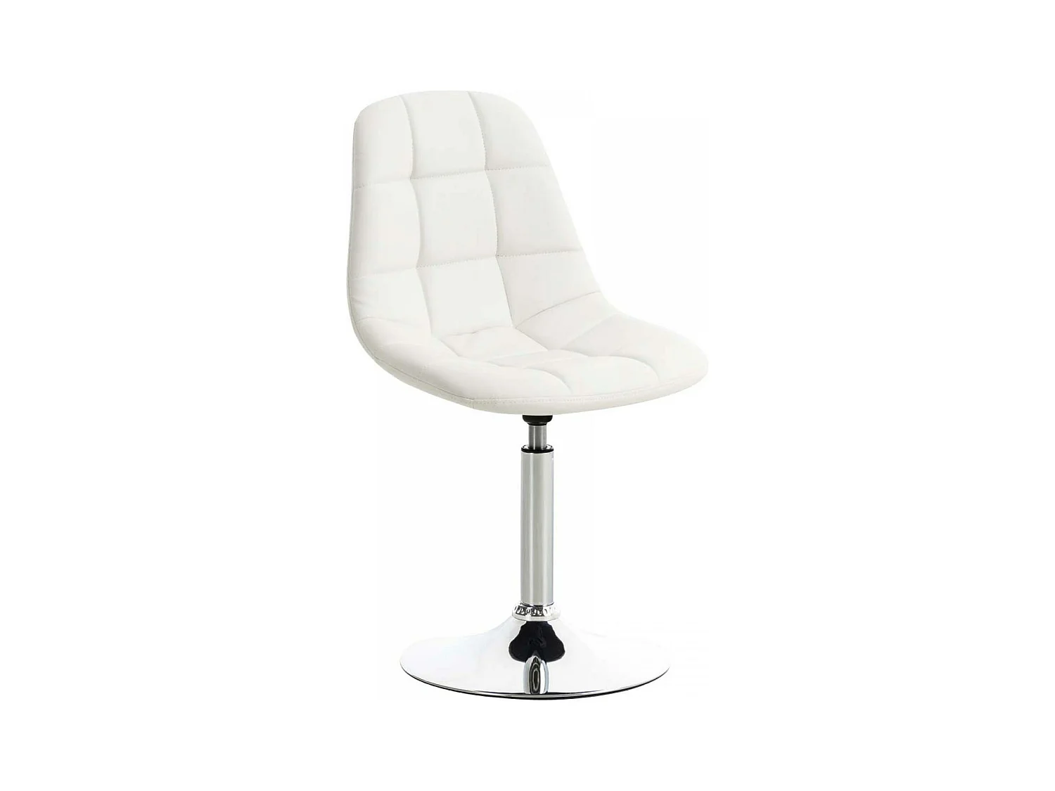 Chaise de bureau - Similicuir & Métal chromé - Blanc - Emil