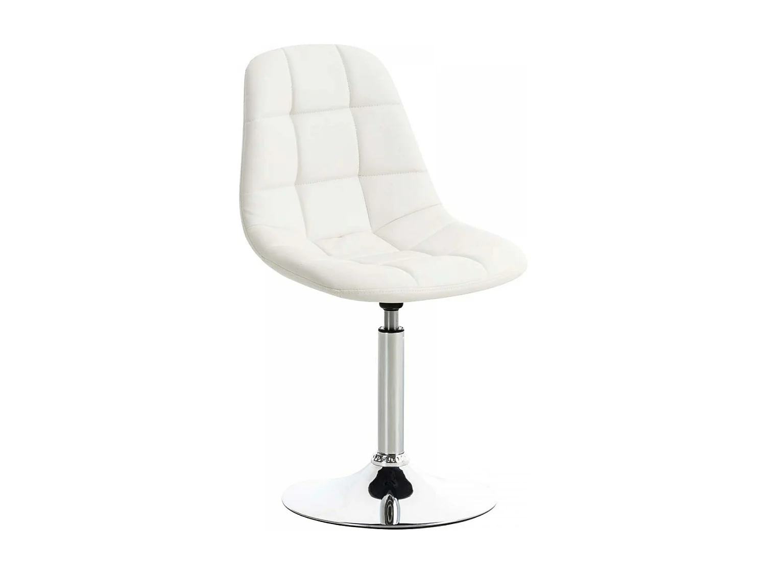 Chaise de bureau - Similicuir & Métal chromé - Blanc - Emil