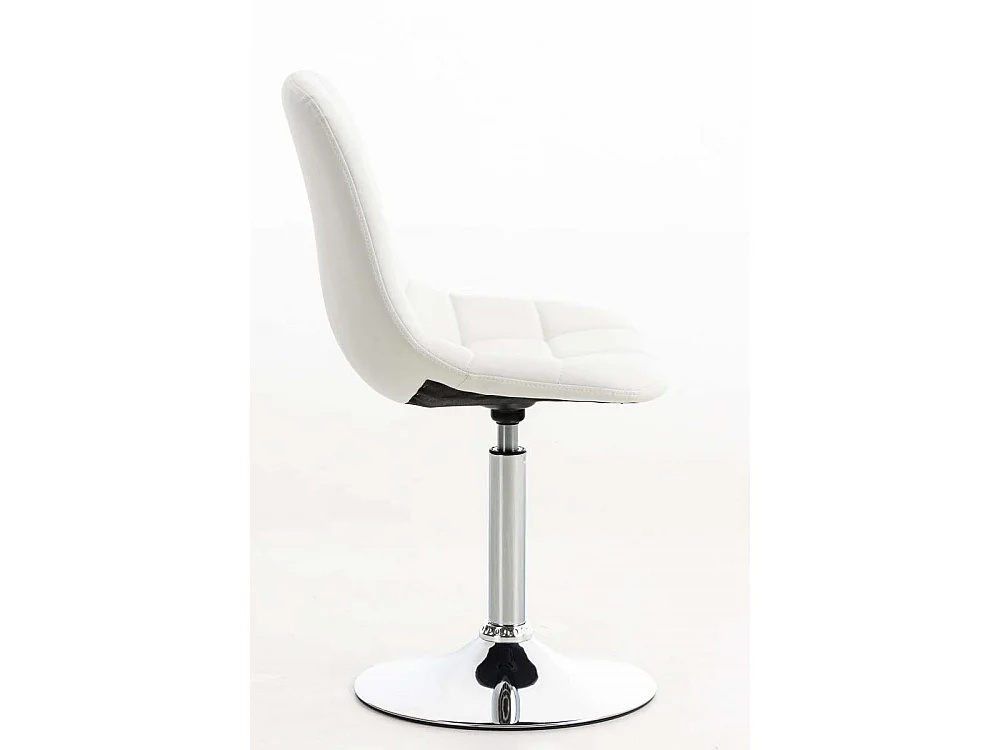 Chaise de bureau - Similicuir & Métal chromé - Blanc - Emil