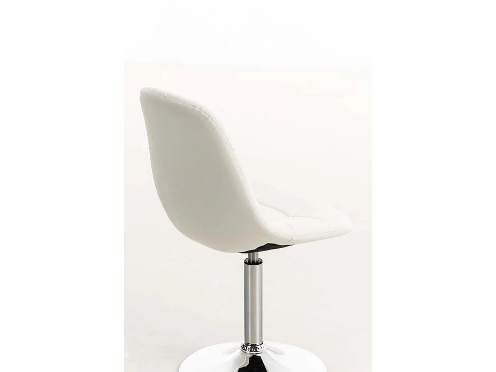 Chaise de bureau - Similicuir & Métal chromé - Blanc - Emil