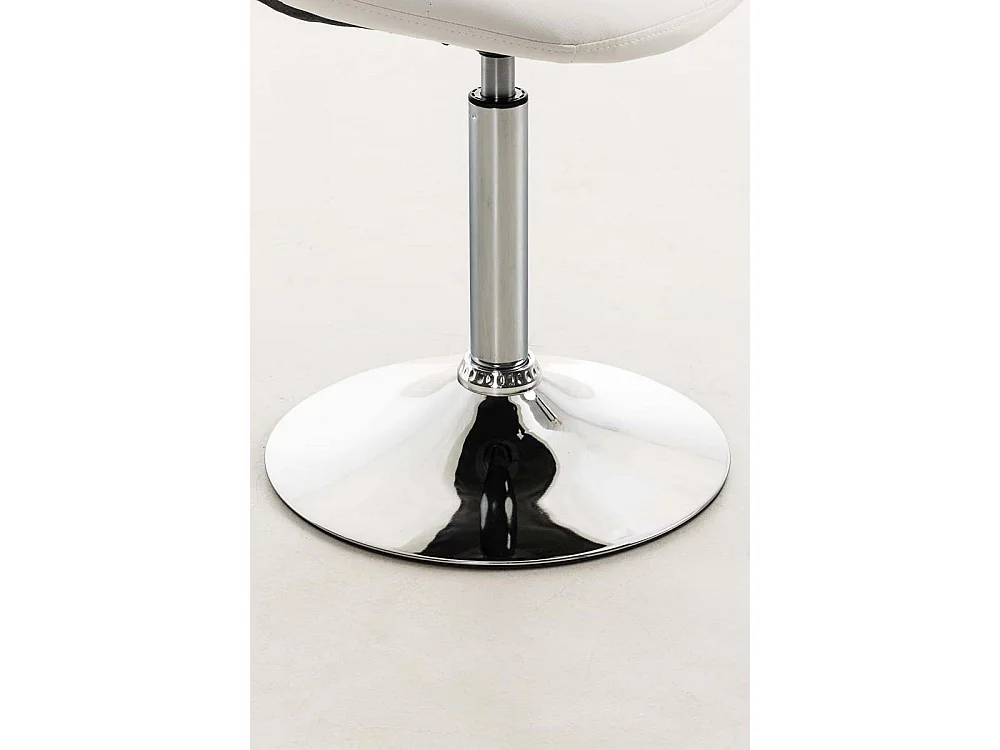 Chaise de bureau - Similicuir & Métal chromé - Blanc - Emil