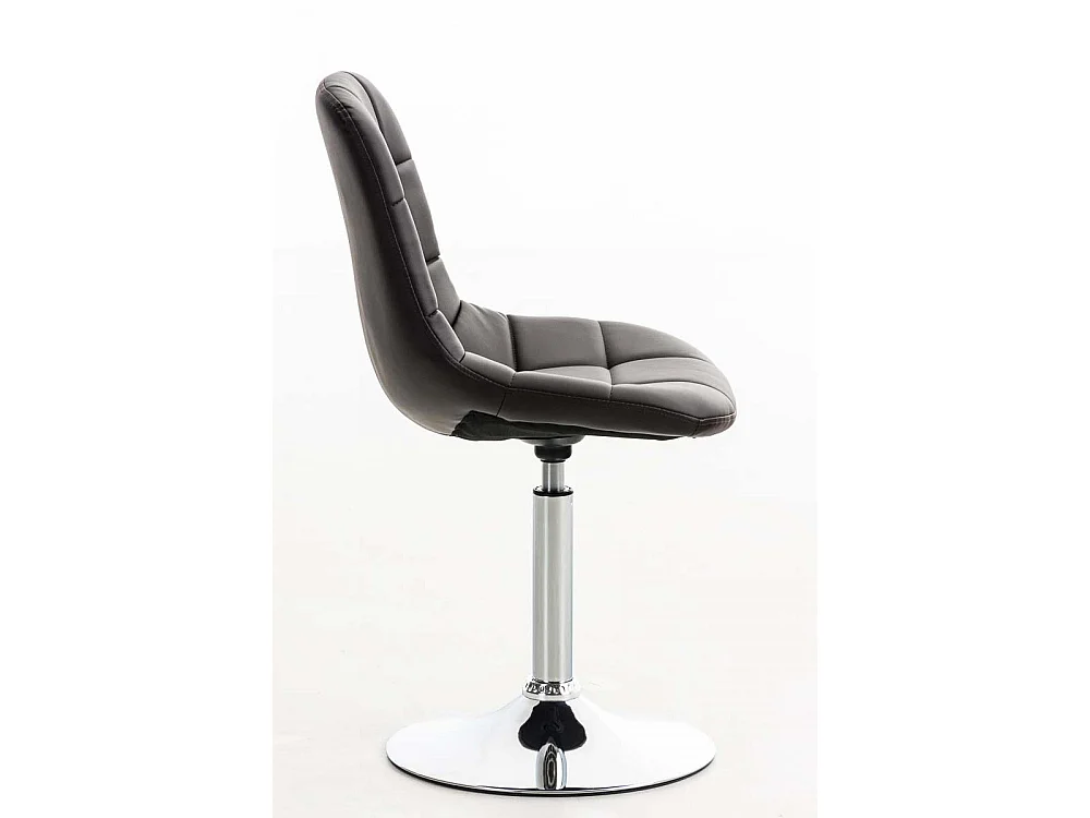 Chaise de bureau - Similicuir & Métal chromé - Marron - Emil