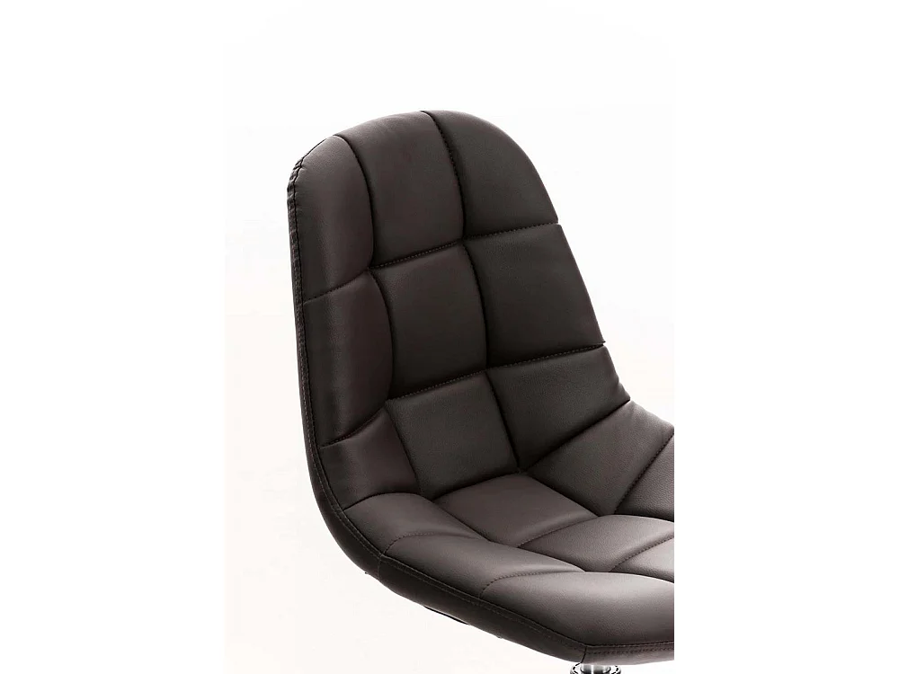 Chaise de bureau - Similicuir & Métal chromé - Marron - Emil