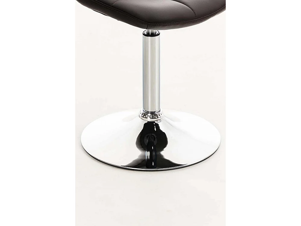 Chaise de bureau - Similicuir & Métal chromé - Marron - Emil