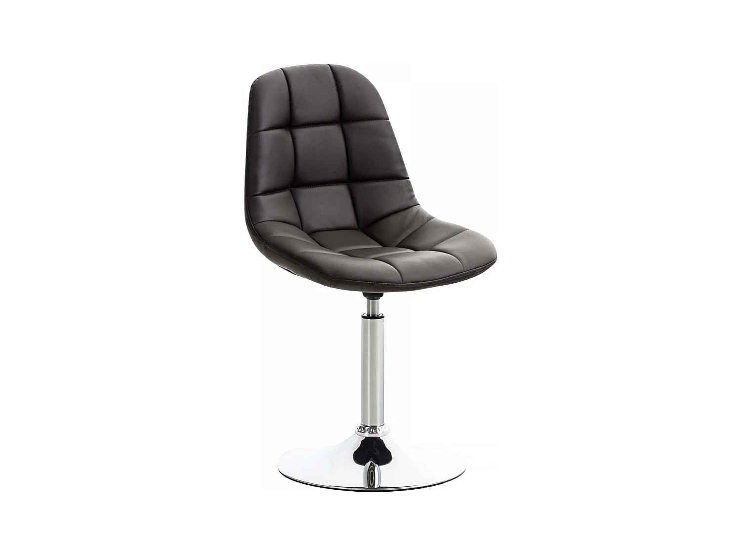 Chaise de bureau - Similicuir & Métal chromé - Marron - Emil