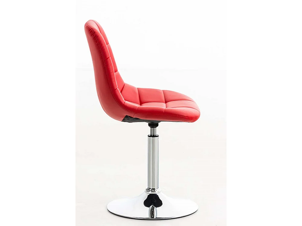 Chaise de bureau - Similicuir & Métal chromé - Rouge - Emil