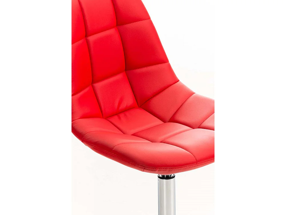 Chaise de bureau - Similicuir & Métal chromé - Rouge - Emil