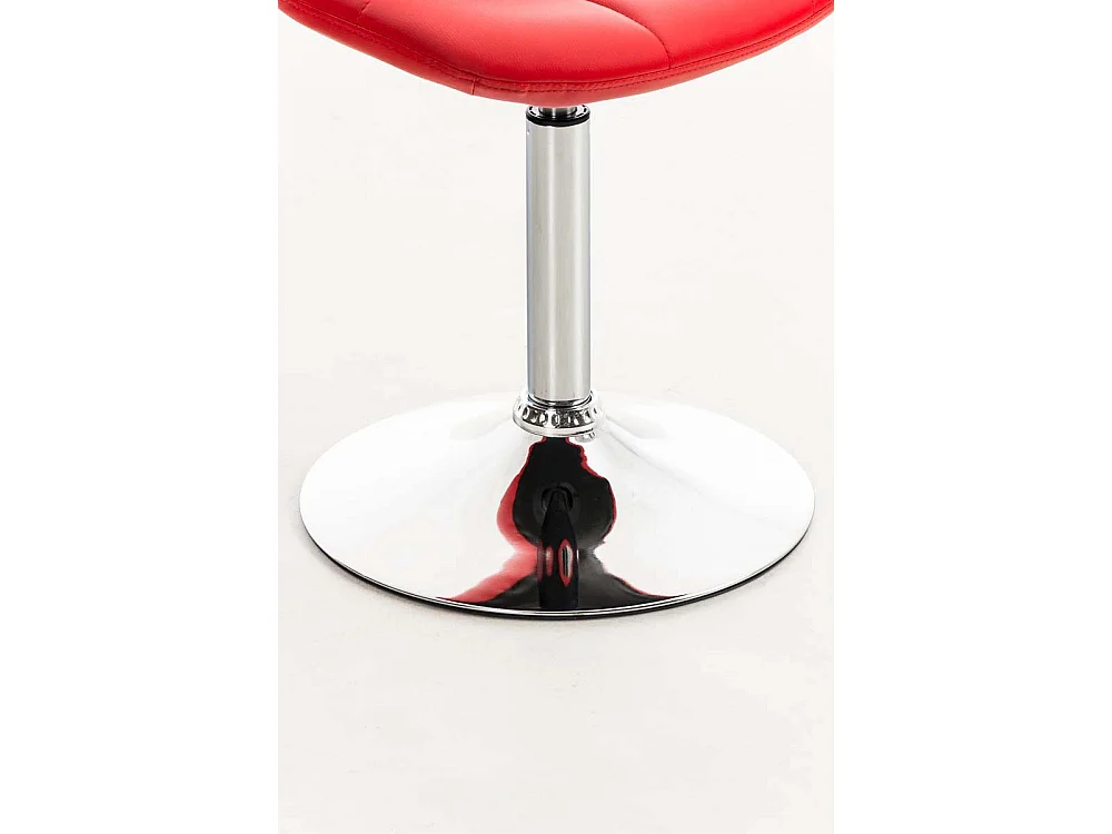 Chaise de bureau - Similicuir & Métal chromé - Rouge - Emil