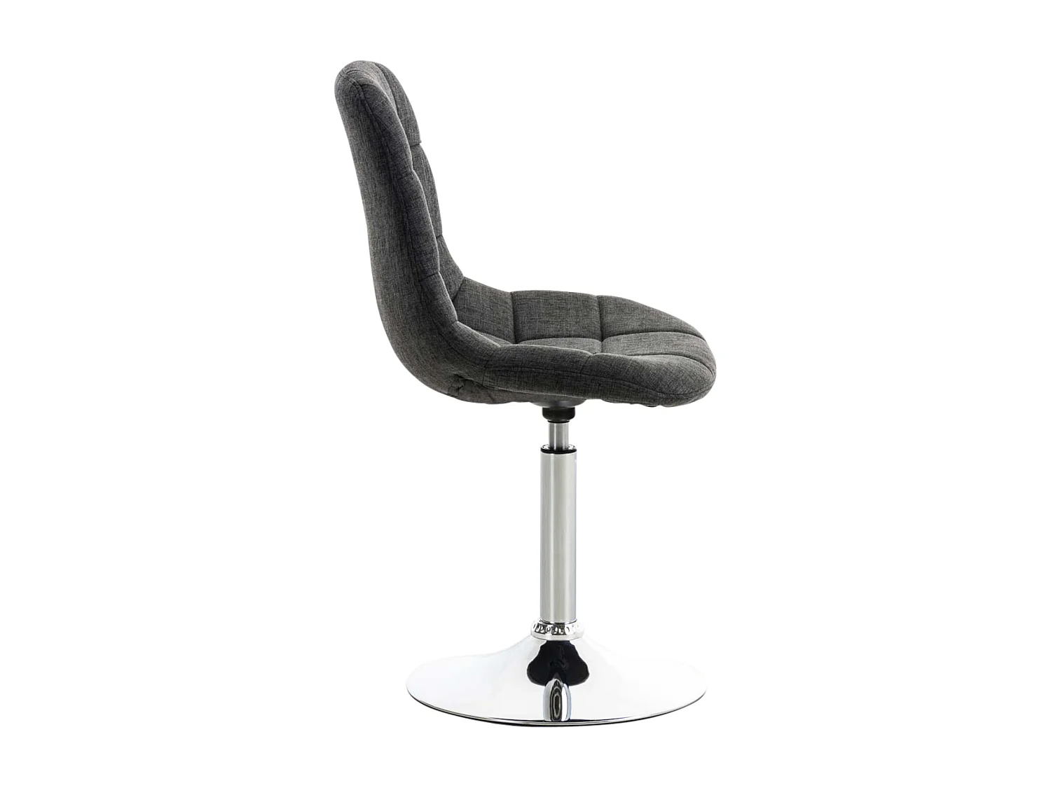 Lot de 2  Chaise de bureau - Tissu & Métal chromé - Gris foncé - Emil