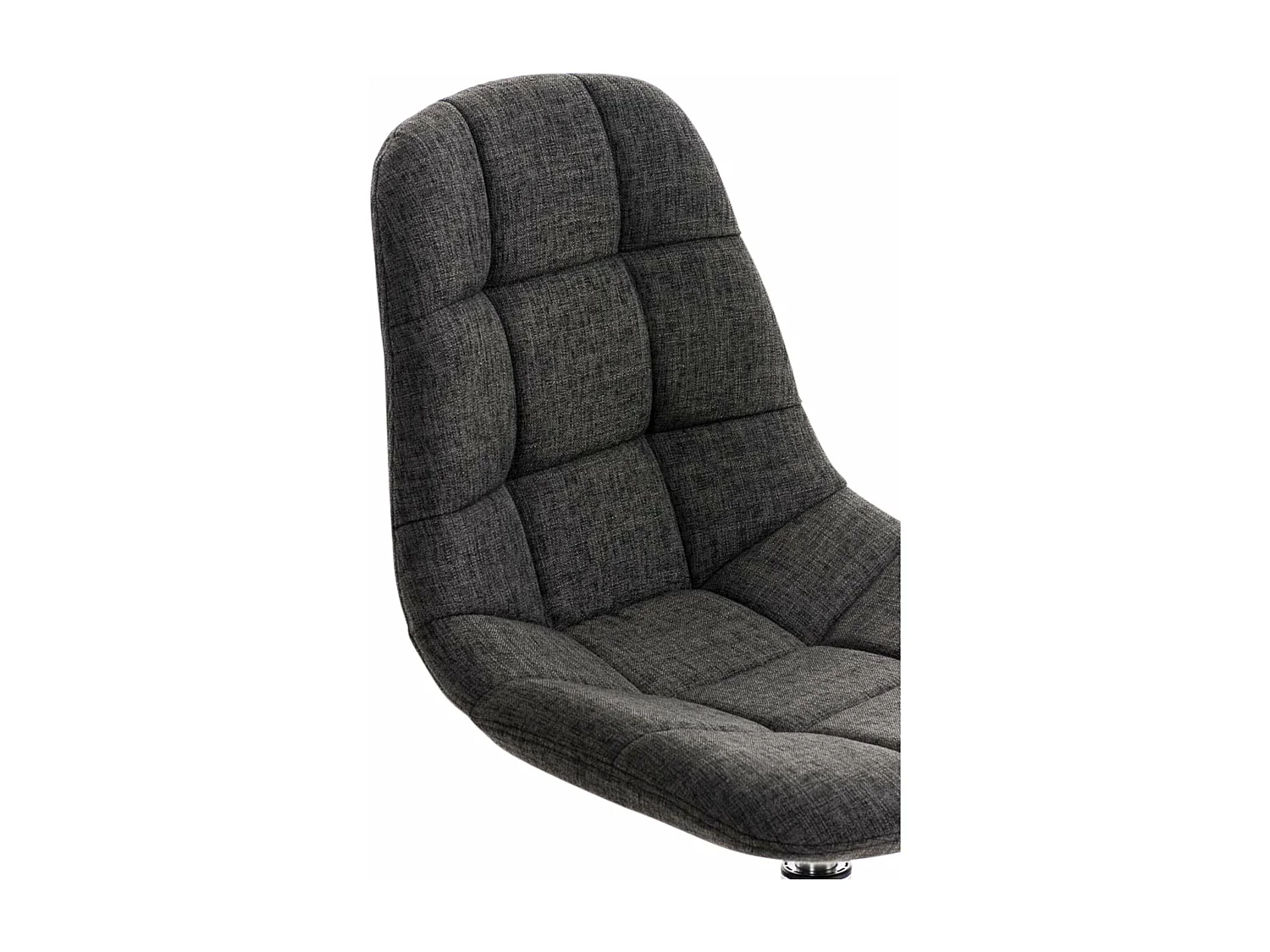 Lot de 2  Chaise de bureau - Tissu & Métal chromé - Gris foncé - Emil