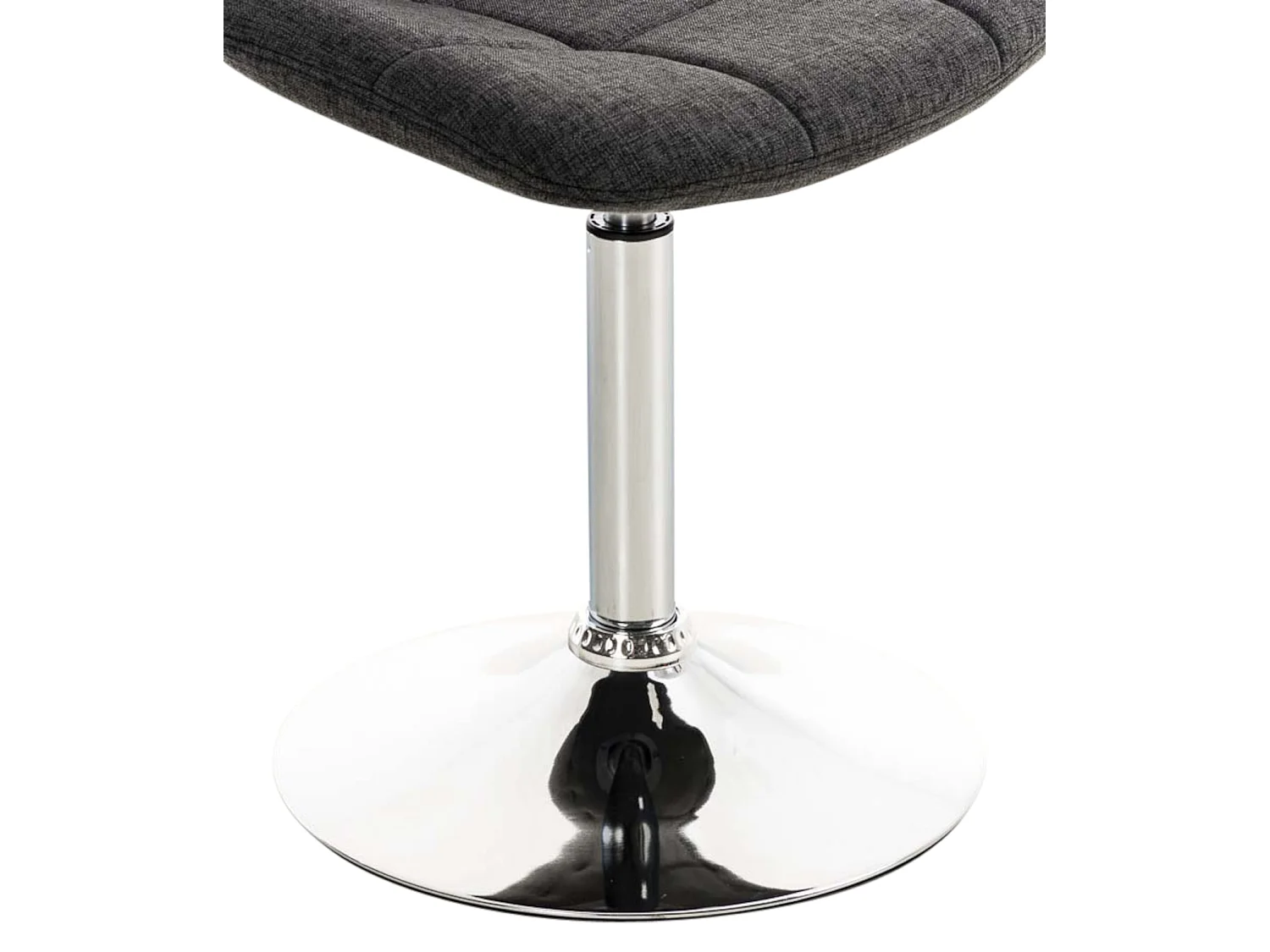 Lot de 2  Chaise de bureau - Tissu & Métal chromé - Gris foncé - Emil