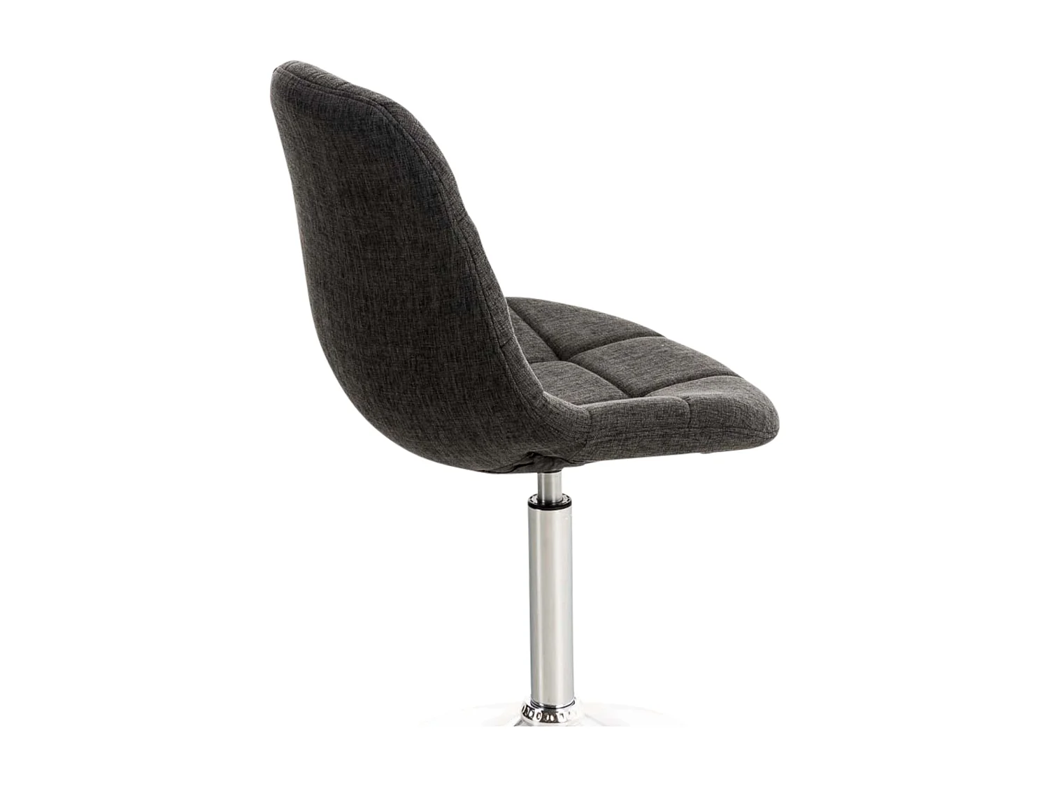 Lot de 2  Chaise de bureau - Tissu & Métal chromé - Gris foncé - Emil