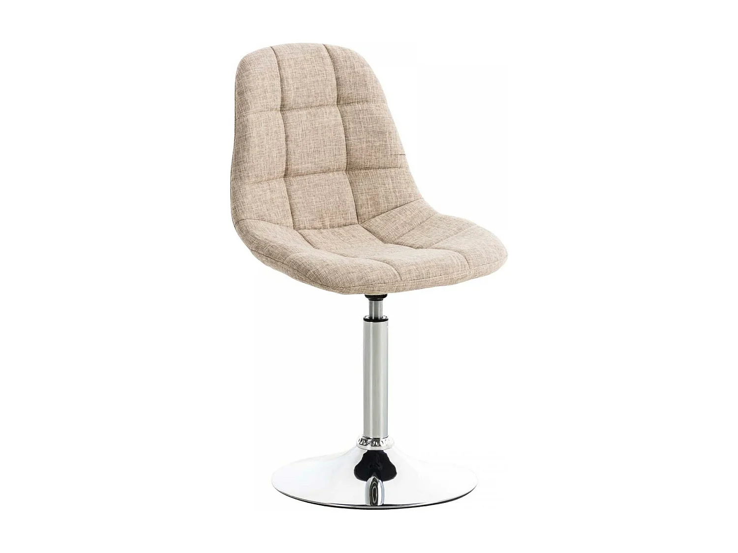 Chaise de bureau - Tissu & Métal chromé - Crème - Emil