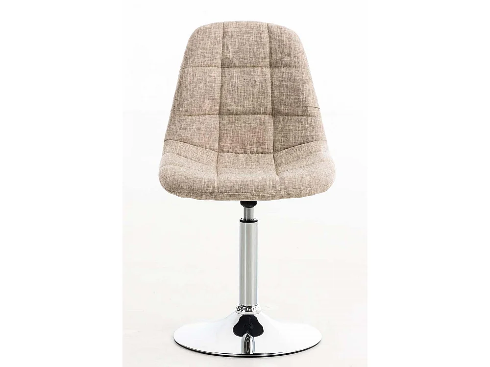 Chaise de bureau - Tissu & Métal chromé - Crème - Emil