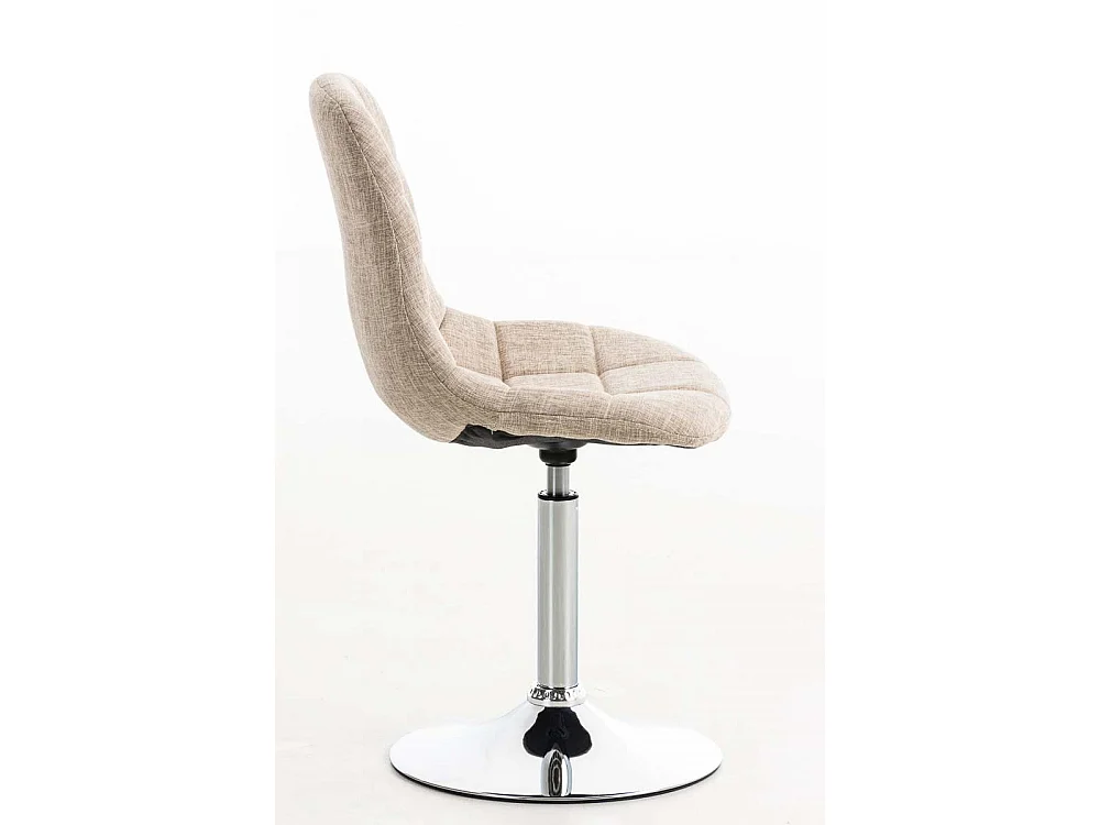 Chaise de bureau - Tissu & Métal chromé - Crème - Emil