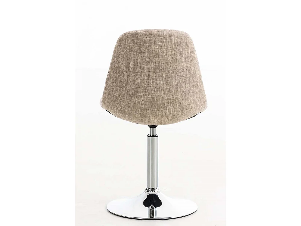 Chaise de bureau - Tissu & Métal chromé - Crème - Emil