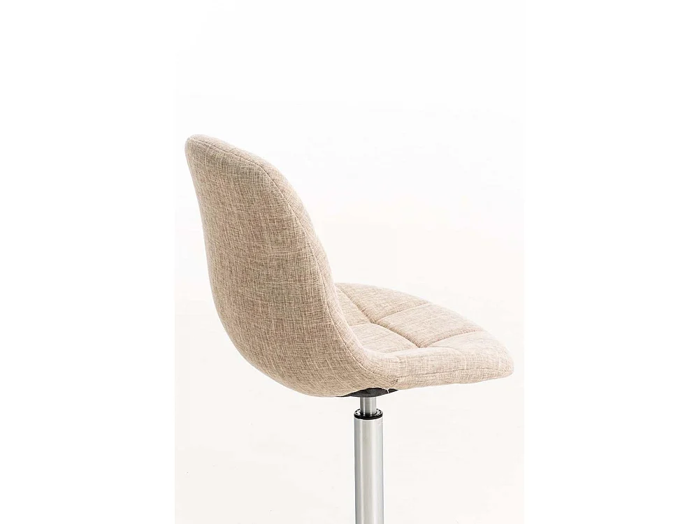 Chaise de bureau - Tissu & Métal chromé - Crème - Emil