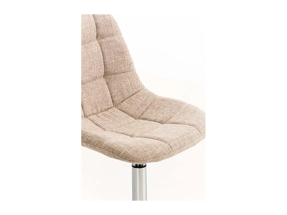 Chaise de bureau - Tissu & Métal chromé - Crème - Emil