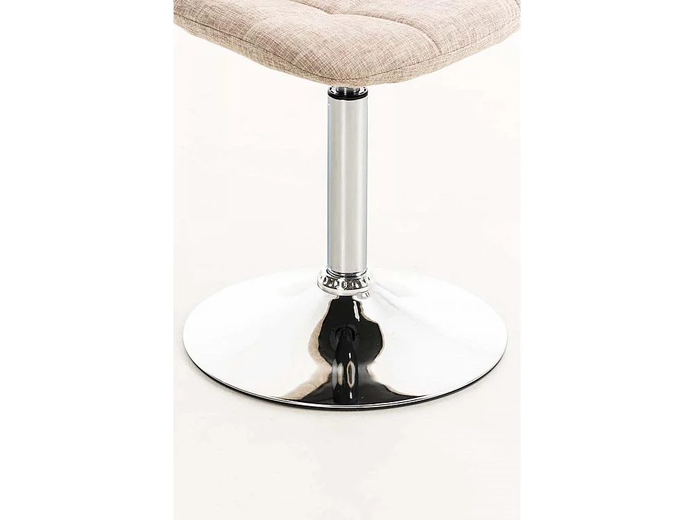 Chaise de bureau - Tissu & Métal chromé - Crème - Emil