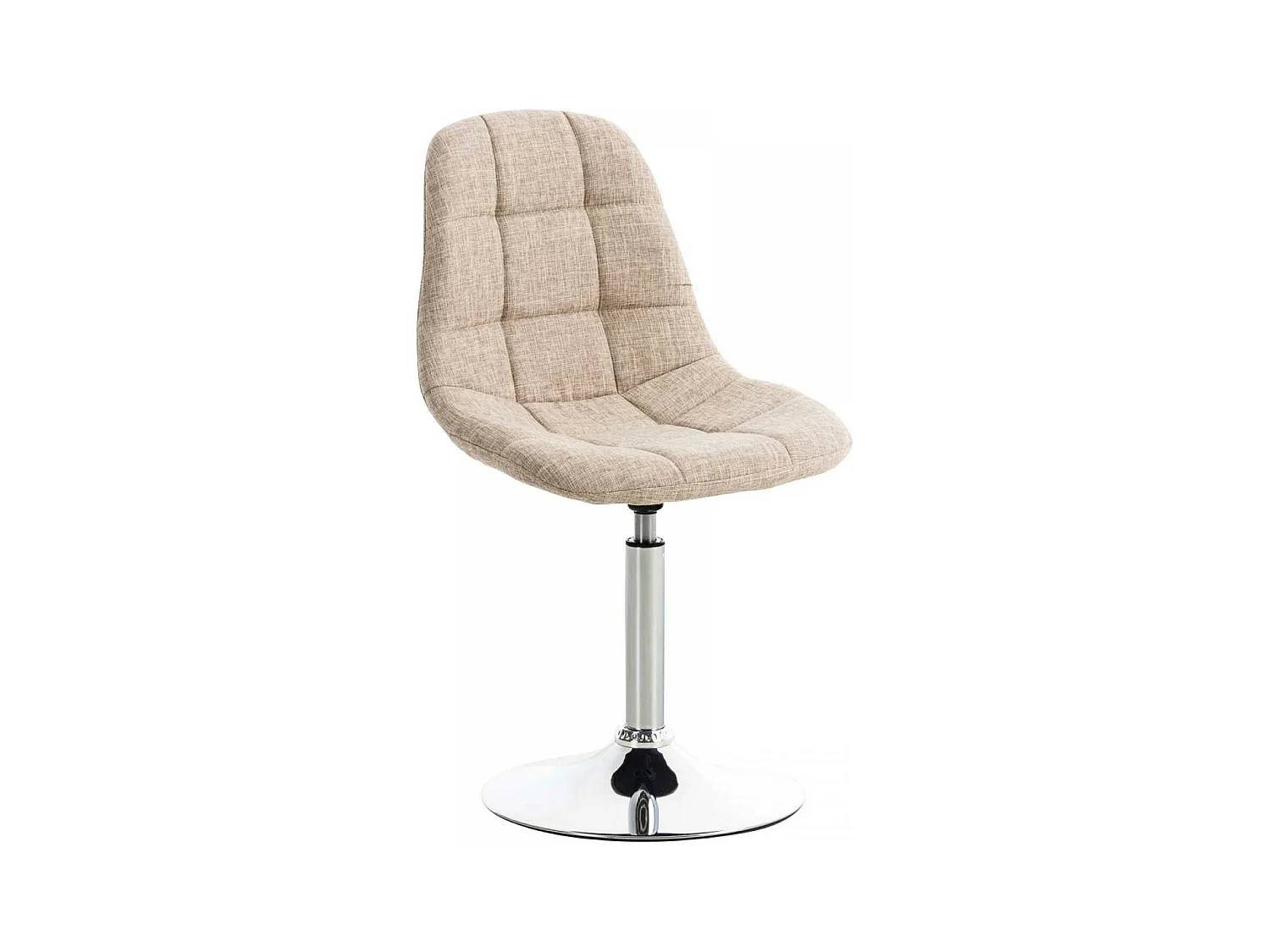 Chaise de bureau - Tissu & Métal chromé - Crème - Emil