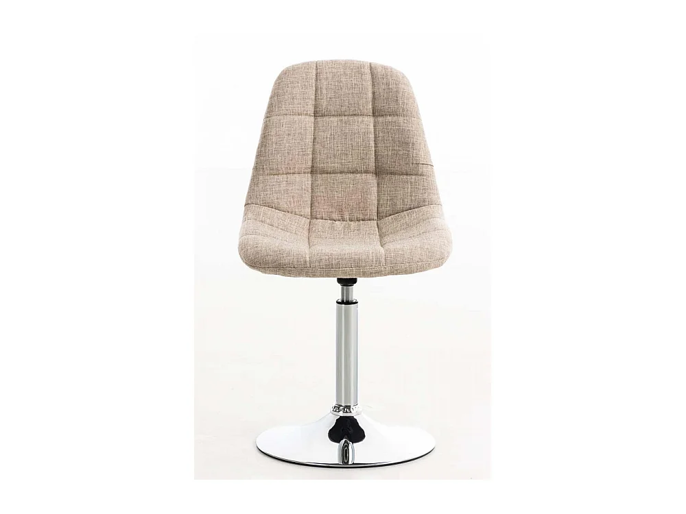 Chaise de bureau - Tissu & Métal chromé - Crème - Emil