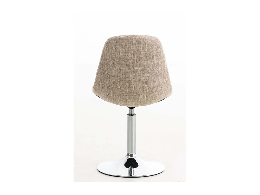 Chaise de bureau - Tissu & Métal chromé - Crème - Emil