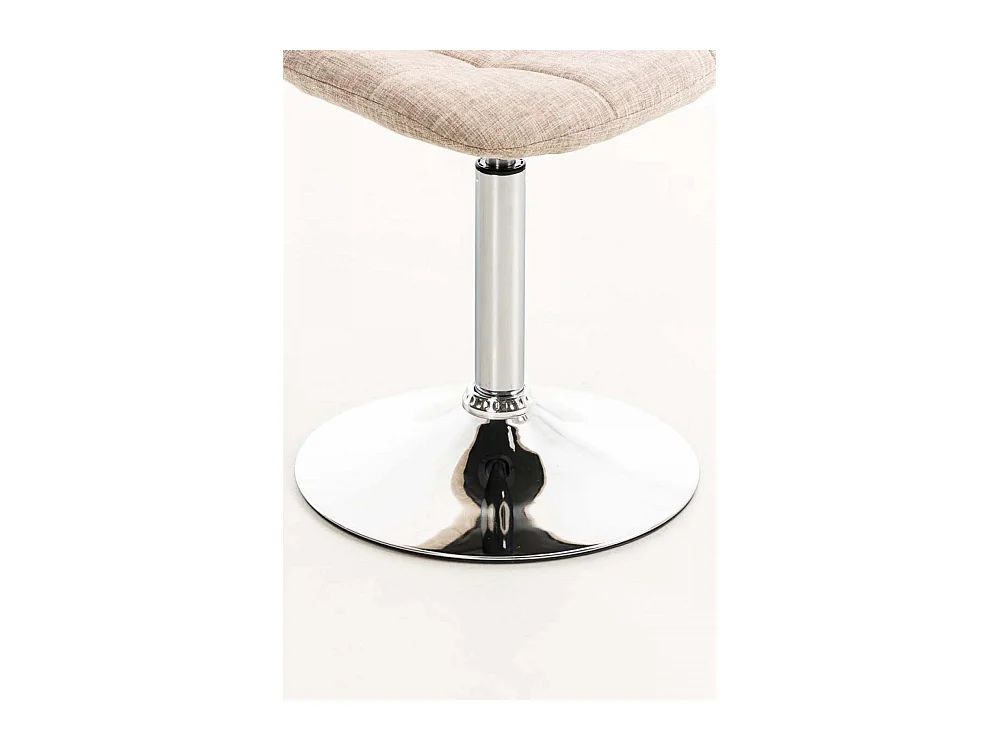 Chaise de bureau - Tissu & Métal chromé - Crème - Emil