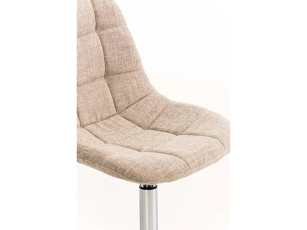 Bürostuhl - Stoff & Metall in Chromoptik - creme - Emil