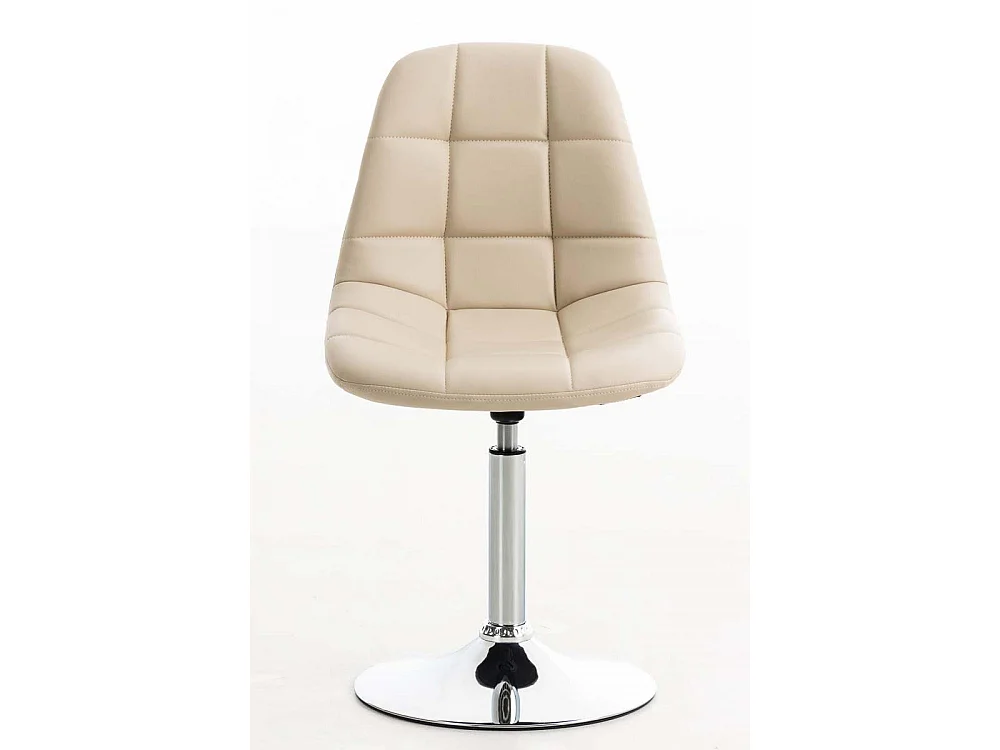 Bürostuhl - Kunstleder & Metall in Chromoptik - creme - Emil