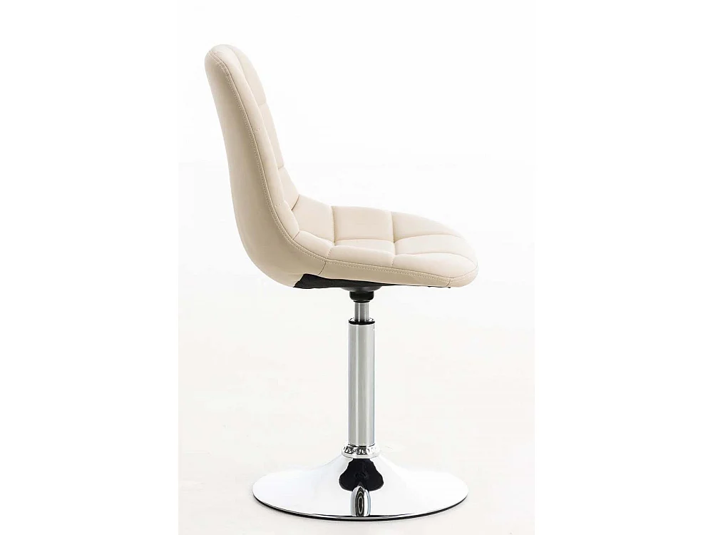 Bürostuhl - Kunstleder & Metall in Chromoptik - creme - Emil