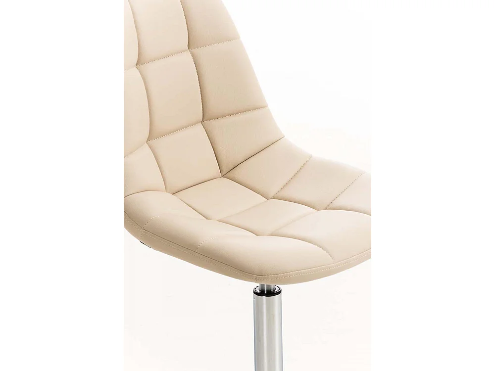 Bürostuhl - Kunstleder & Metall in Chromoptik - creme - Emil