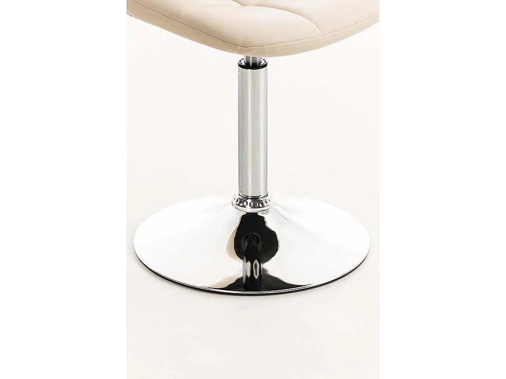 Bürostuhl - Kunstleder & Metall in Chromoptik - creme - Emil