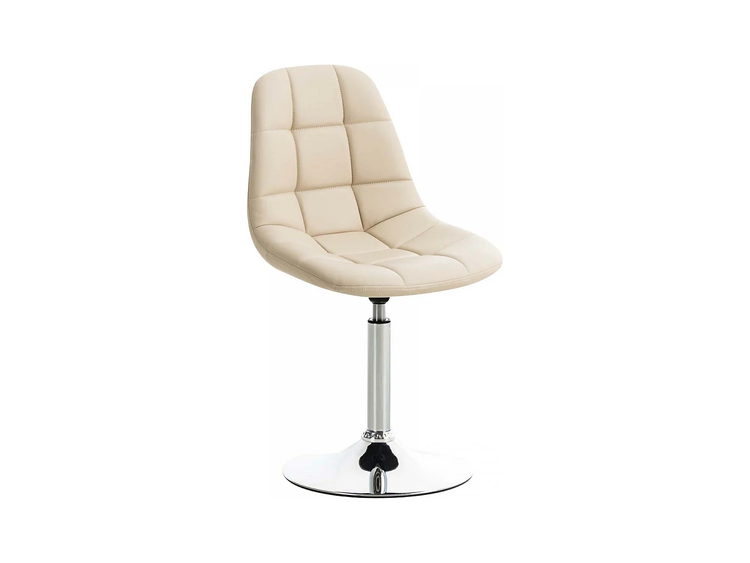 Bureaustoel - Kunstleer & Metaal in chroomoptiek - creme - Emil