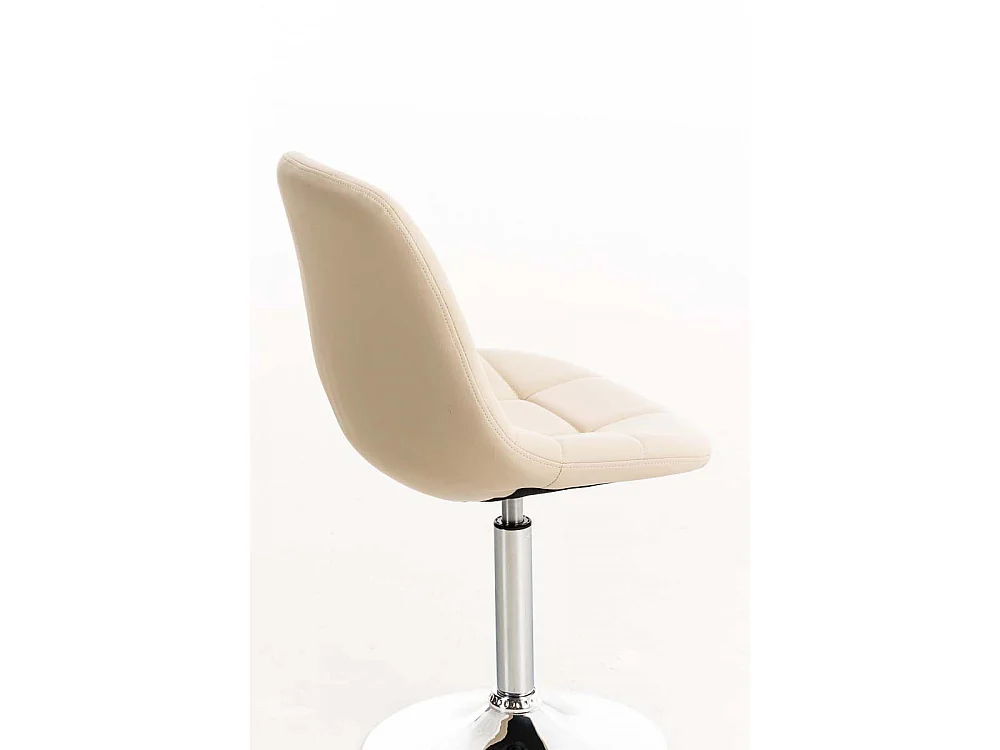 Bürostuhl - Kunstleder & Metall in Chromoptik - creme - Emil