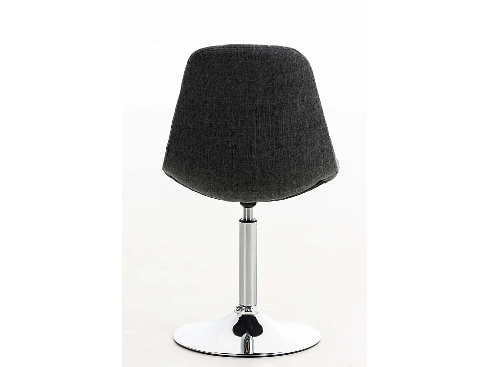 Chaise de bureau - Tissu & Métal chromé - Gris foncé - Emil