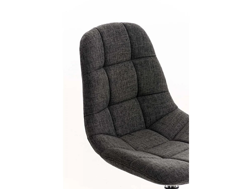 Chaise de bureau - Tissu & Métal chromé - Gris foncé - Emil