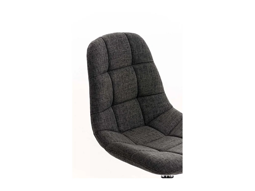 Chaise de bureau - Tissu & Métal chromé - Gris foncé - Emil