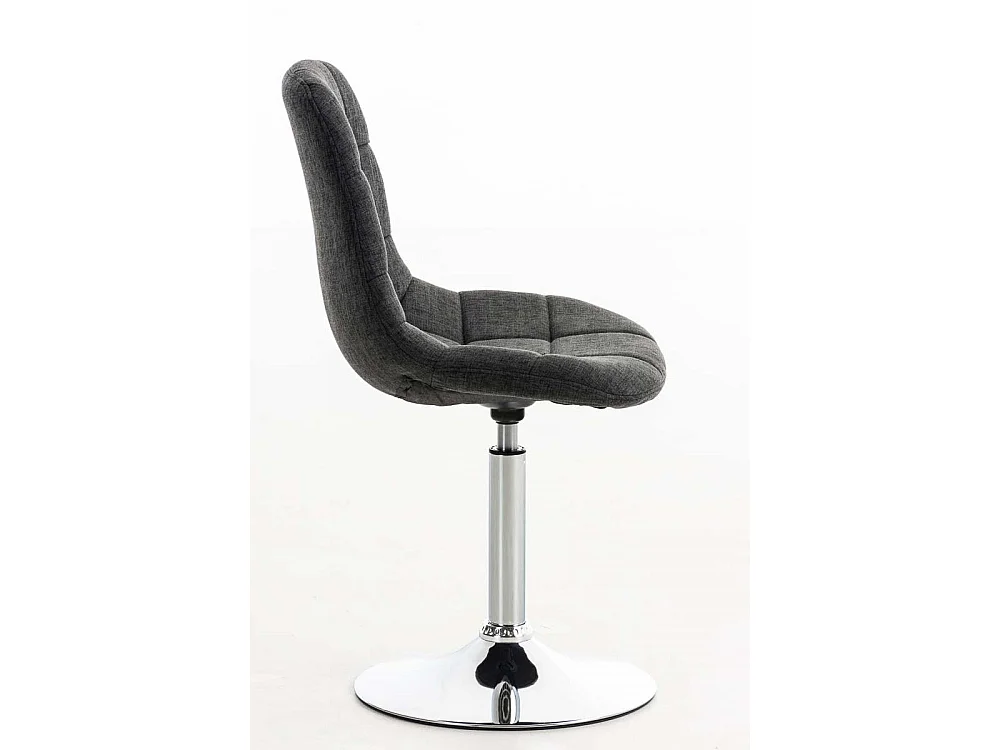 Chaise de bureau - Tissu & Métal chromé - Gris foncé - Emil