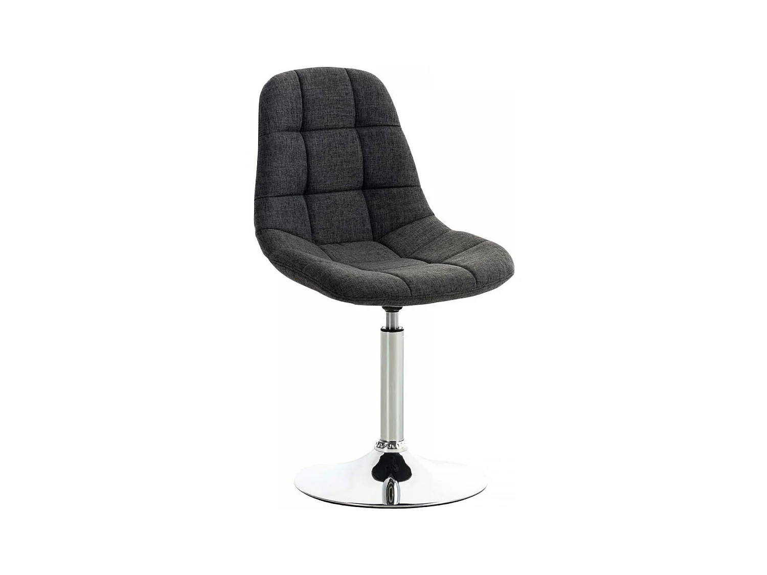 Chaise de bureau - Tissu & Métal chromé - Gris foncé - Emil