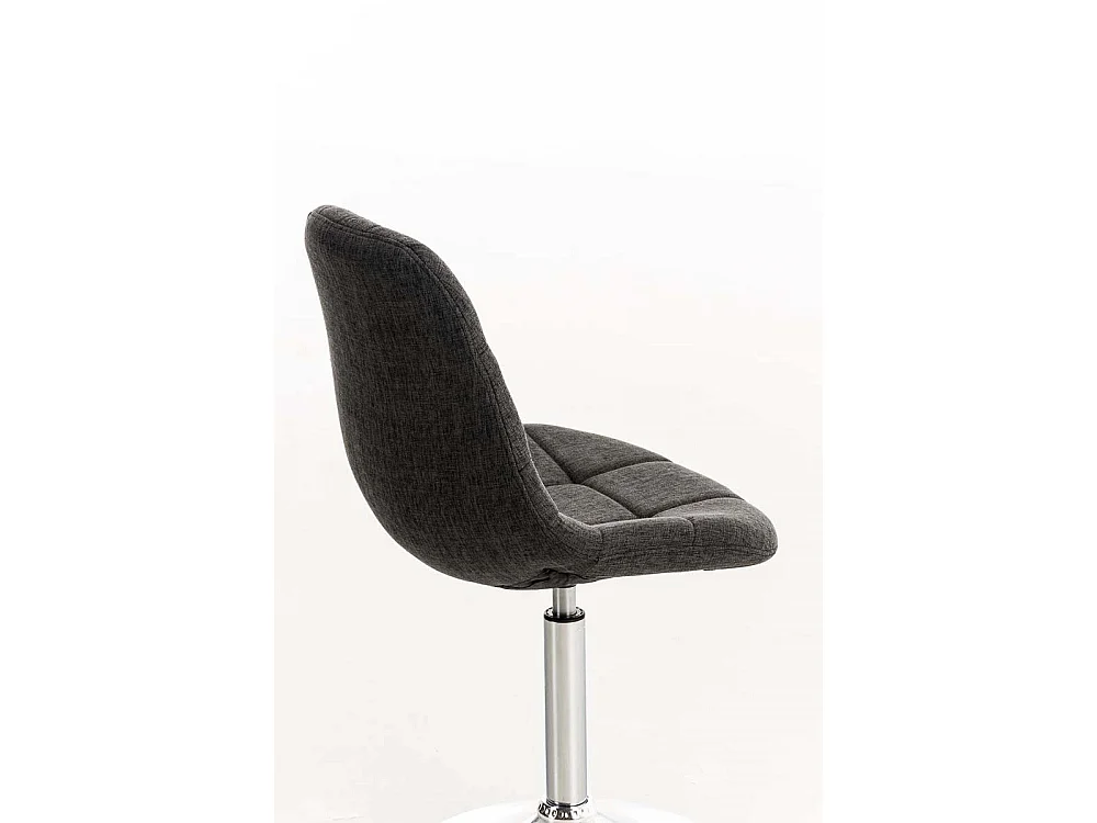 Chaise de bureau - Tissu & Métal chromé - Gris foncé - Emil