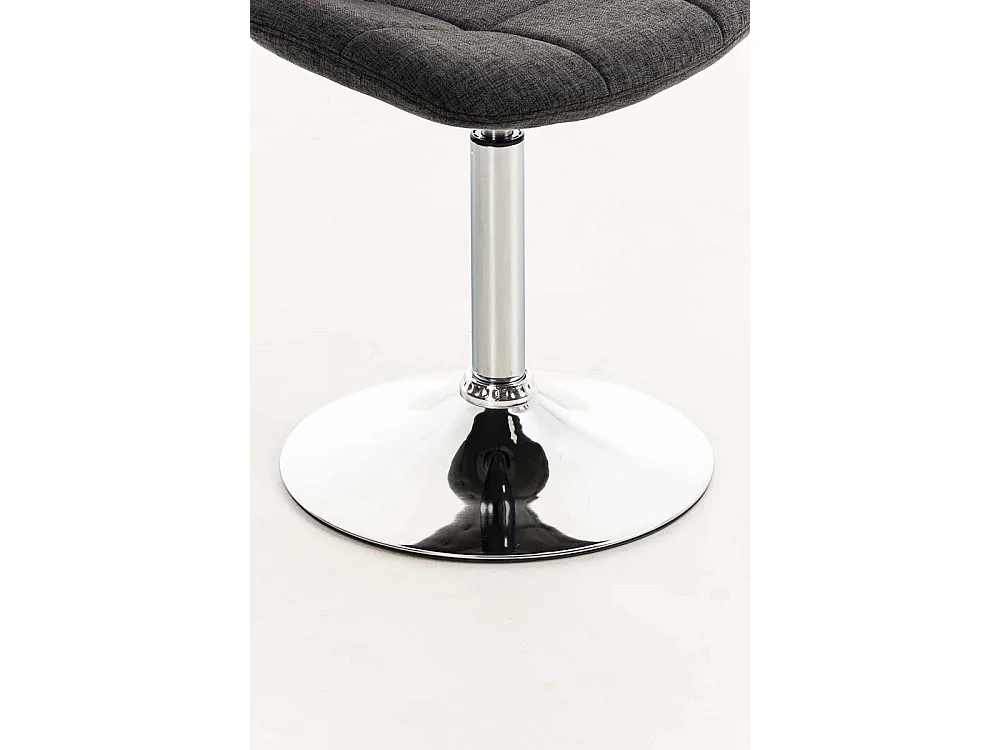 Chaise de bureau - Tissu & Métal chromé - Gris foncé - Emil