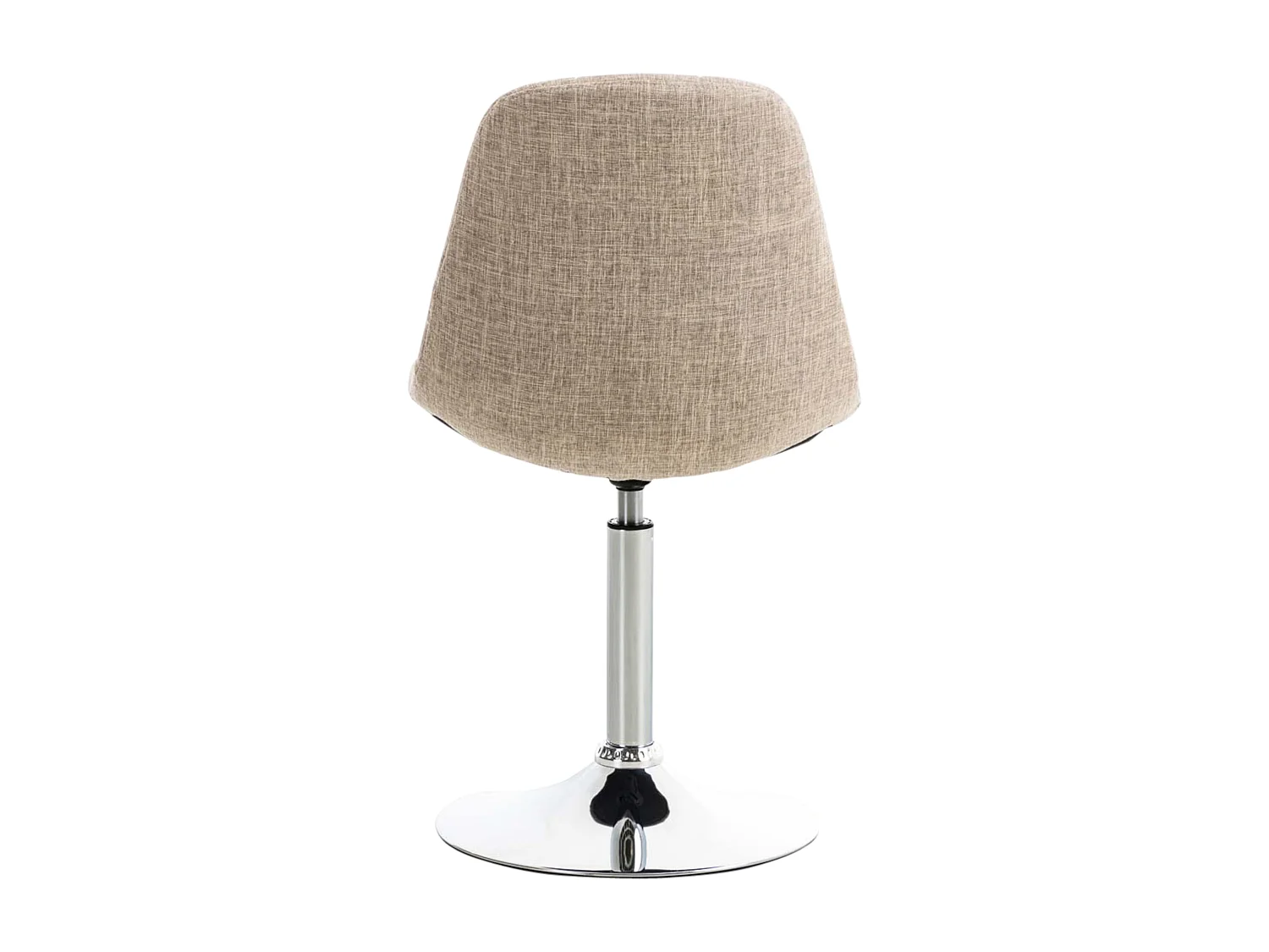 Lot de 2  Chaise de bureau - Tissu & Métal chromé - Crème - Emil