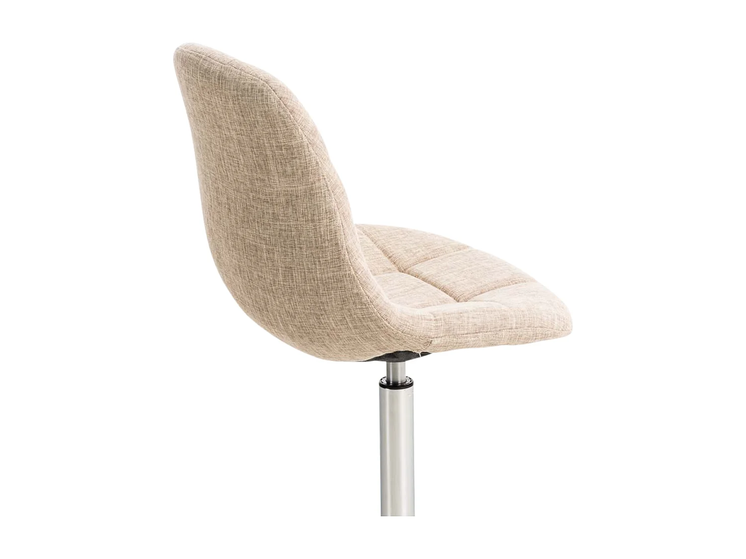 Lot de 2  Chaise de bureau - Tissu & Métal chromé - Crème - Emil