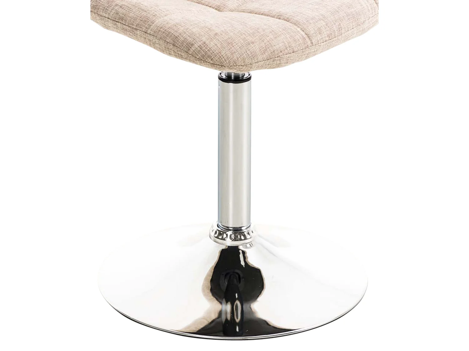 Lot de 2  Chaise de bureau - Tissu & Métal chromé - Crème - Emil