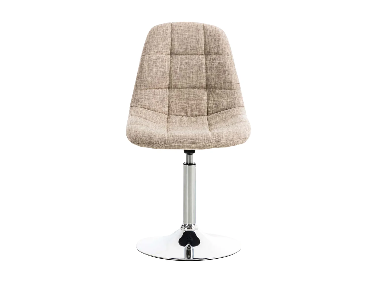 Lot de 2  Chaise de bureau - Tissu & Métal chromé - Crème - Emil