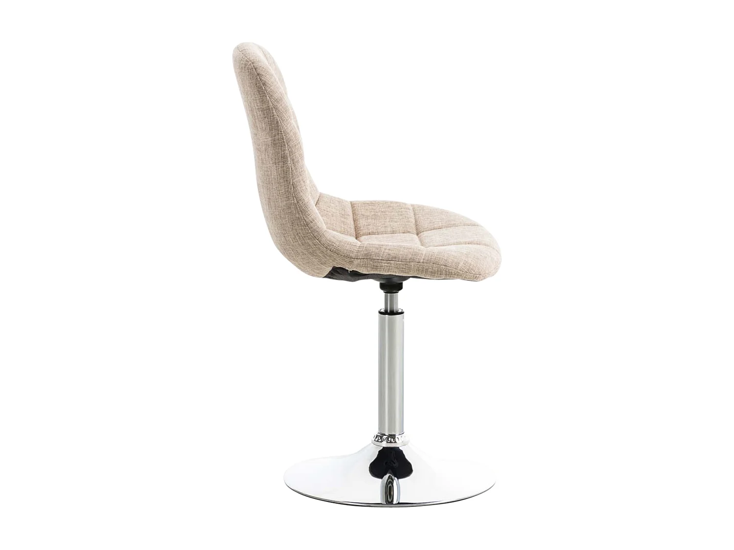 Lot de 2  Chaise de bureau - Tissu & Métal chromé - Crème - Emil