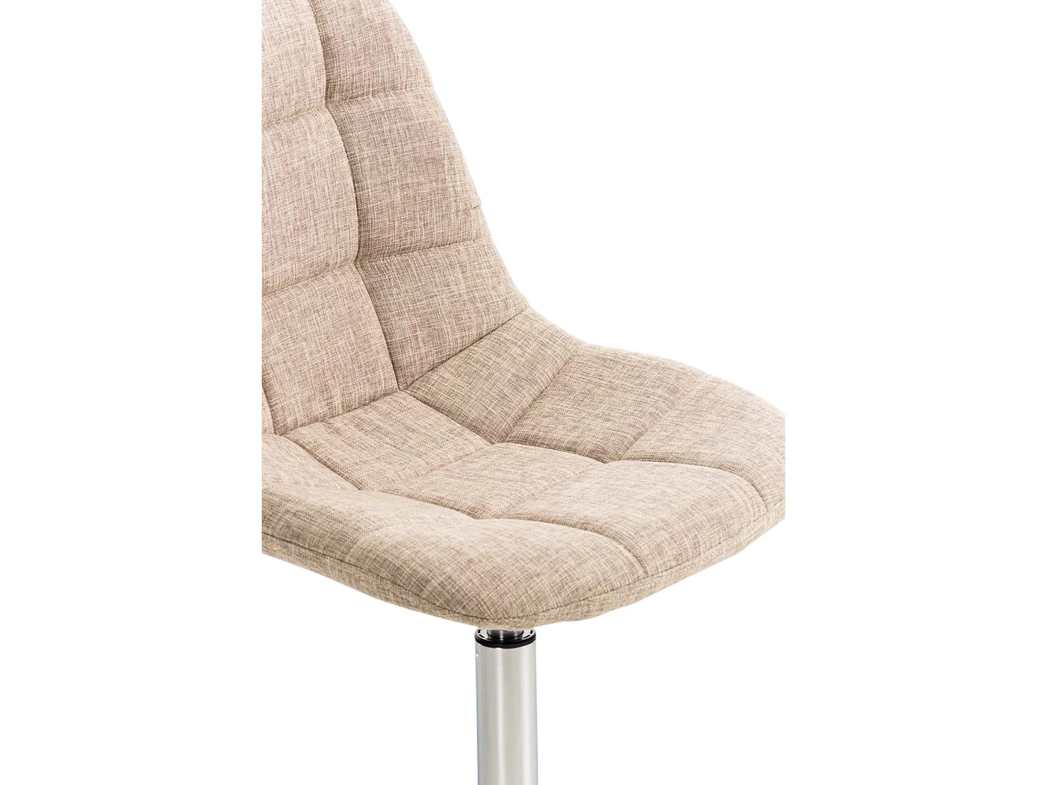 Lot de 2  Chaise de bureau - Tissu & Métal chromé - Crème - Emil