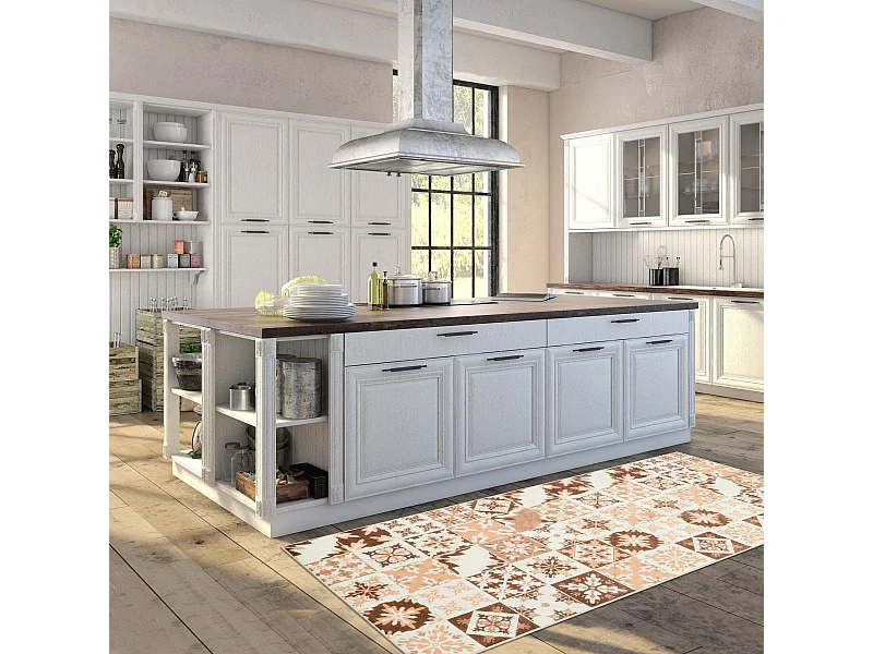 CAROMENT C tappeto da cucina con motivo piastrelle di cemento